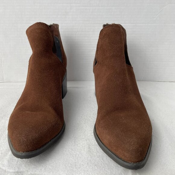 Blondo Waterproof Brown Suede Cutout Ankle Bootie - Picture 3 of 8